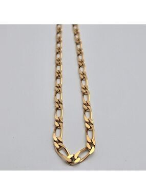 Monet Figaro Chain Necklace Gold Plated Clean Elegant Designer Signed 16''